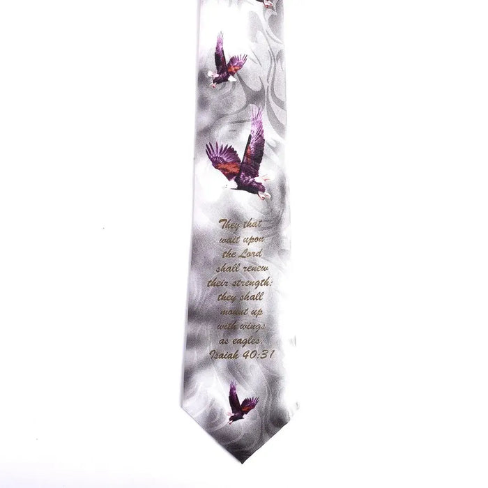 Tie Polyester - Isaiah 40:31 Eagles - Grey
