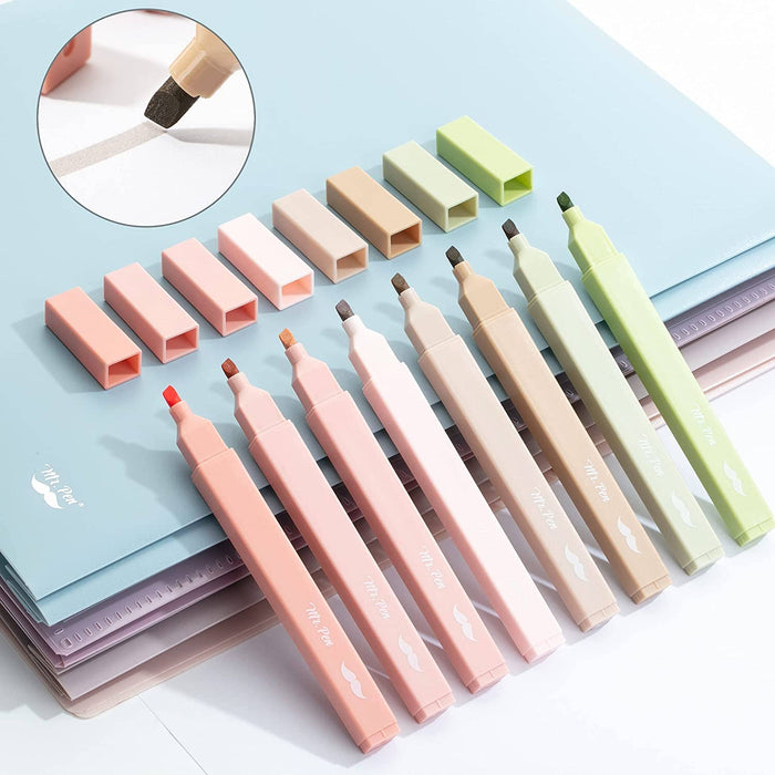 Mr. Pen- Aesthetic Highlighters, 8 pcs, Chisel Tip - Morning Star Christian Bookstores