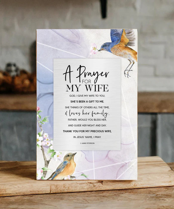 Prayer For My Wife 6 X 9 Plaque
