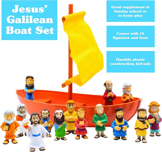 Galilean Boat With Jesus & The 12 Apostles Playset