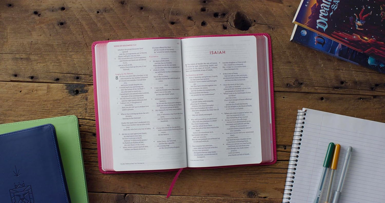 ESV Kid’s Bible, Thinline, Red Letter (TruTone, Berry, The True Vine Design)