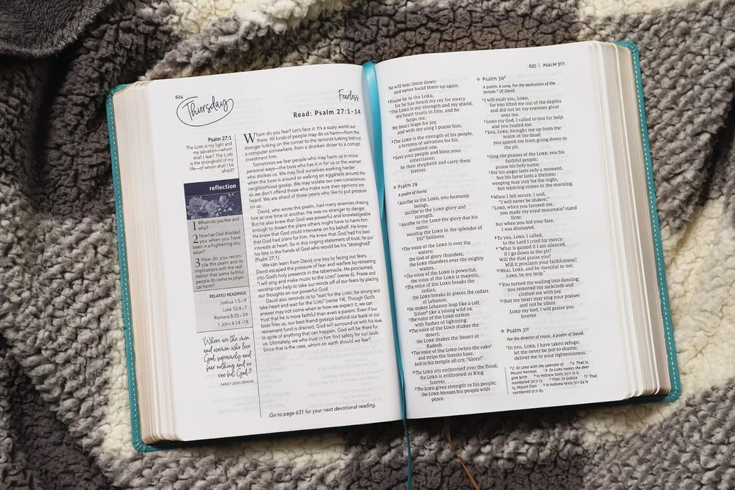 NIV Women's Devotional Bible, Large Print, Teal LeatherSoft