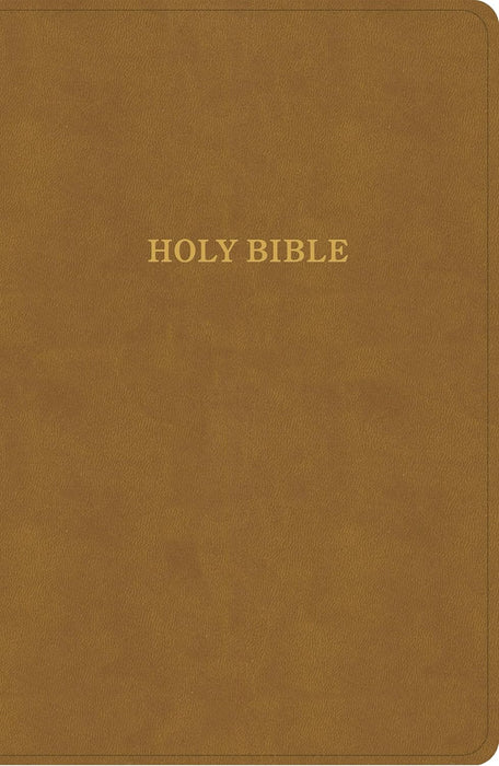 KJV Personal Size Giant Print Bible, Camel Suede Soft Leather Touch