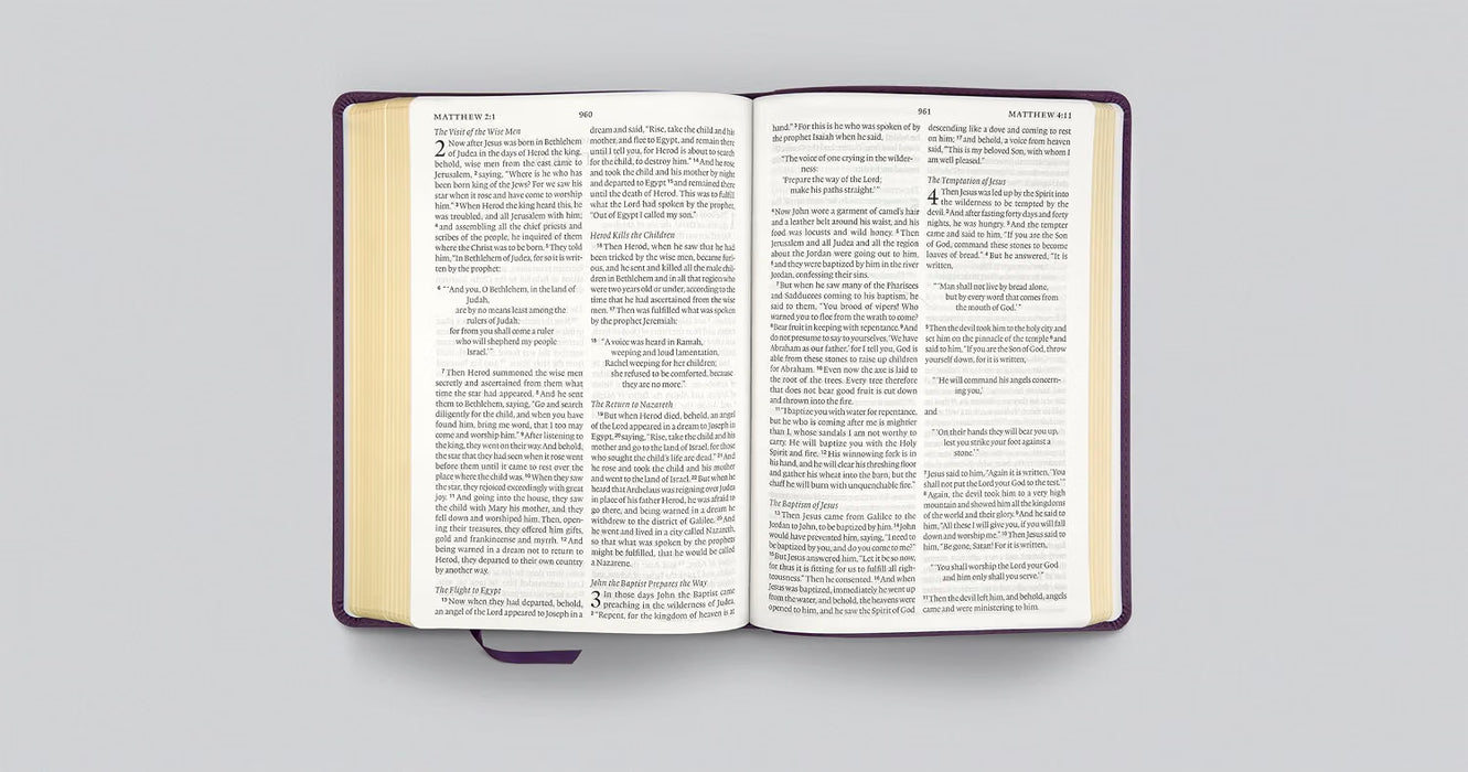 ESV Large Print Bible, TruTone, Lavender, Emblem Design