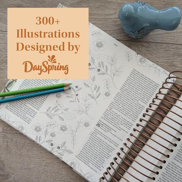 NLT DaySpring Inspire Illustrating Bible, Filament Mint Floral