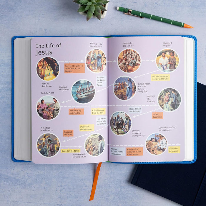 CSB Grace Bible for Kids - Dyslexia Friendly, Blue LeatherTouch - Morning Star Christian Bookstores