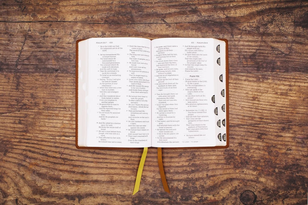 NASB, Personal Size Bible, Large Print, Leathersoft, Brown, Red Letter, 1995 Text, Thumb Indexed, Comfort Print