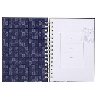 Grace Blue Floral Wire Bound Journal - Morning Star Christian Bookstores