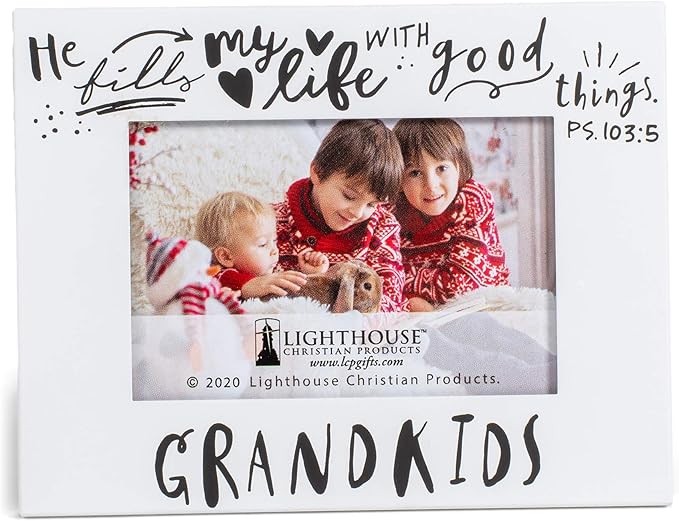 Christmas Ornament Grandkids Frame Metal