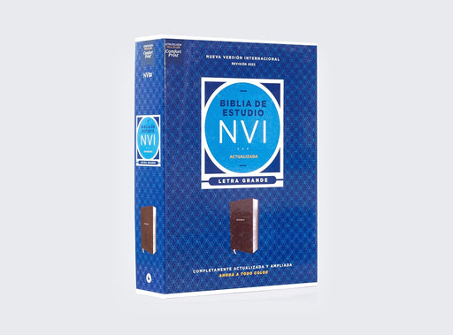 NVI, Study Bible, Revised Text 2022, Leathersoft, Brown, Large Print, 4 Color Interior, Words of Jesus in Red, Comfort Print - Morning Star Christian Bookstores