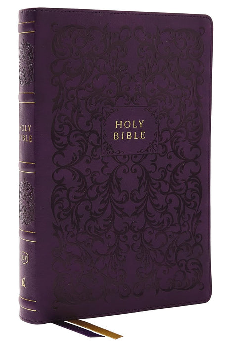 KJV Holy Bible, Center-Column Reference Bible, Leather soft, Purple,