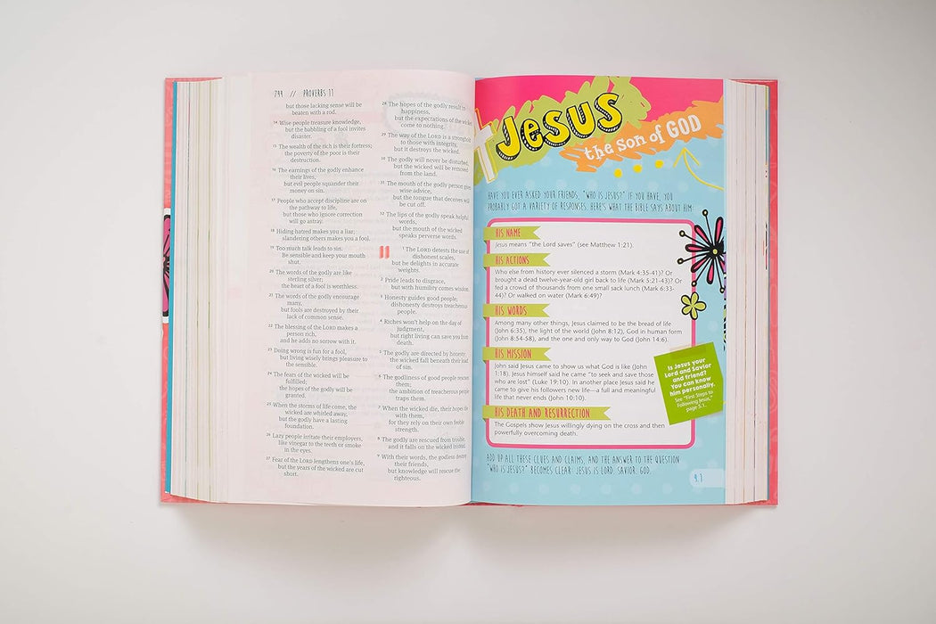 NLT Girls Life Application Study Bible - Pink Flower Hardcover - Morning Star Christian Bookstores