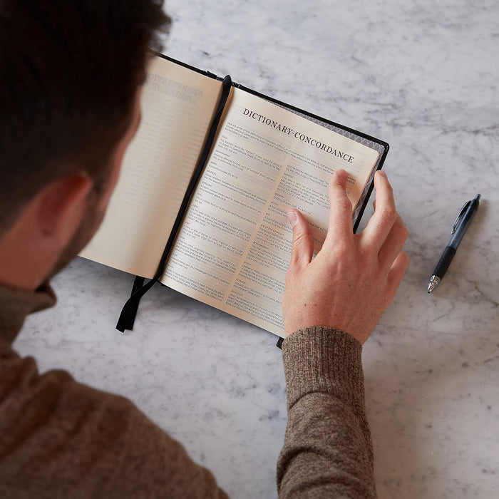 NKJV Journal the Word Reference Bible Brown Leathertouch