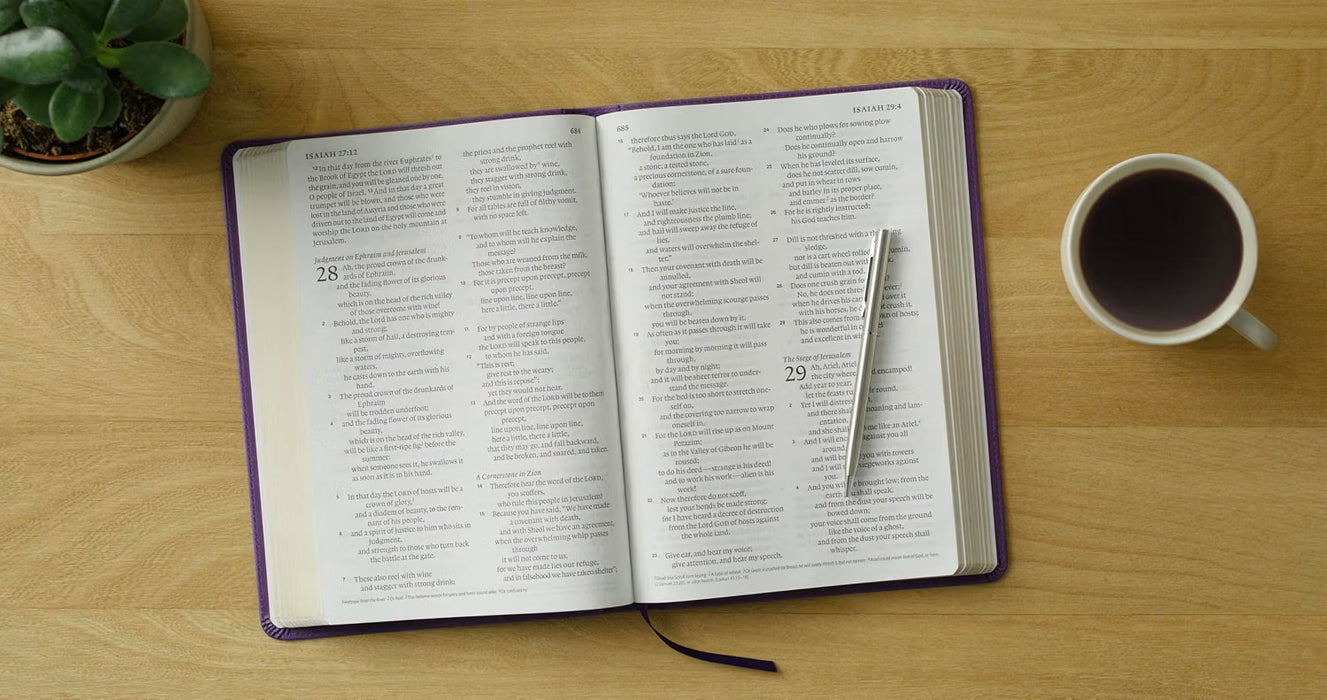 ESV Large Print Bible, TruTone, Lavender, Emblem Design