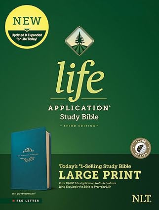 NLT Life Application Study Bible, Lg Print, Teal Blue, Indexed, 3rd Edition - Morning Star Christian Bookstores