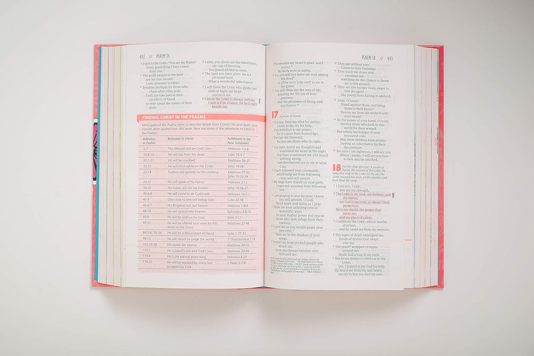 NLT Girls Life Application Study Bible - Pink Flower Hardcover - Morning Star Christian Bookstores