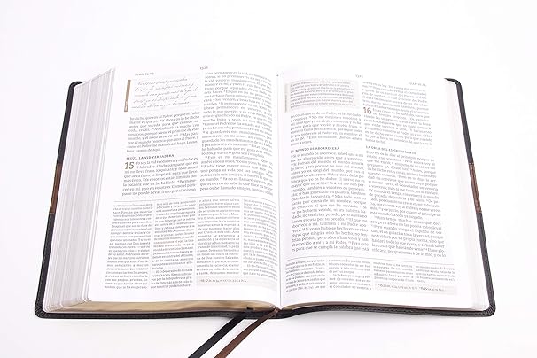 RVR1960 Biblia de Estudio Spurgeon Negro/Marrón Símil Piel