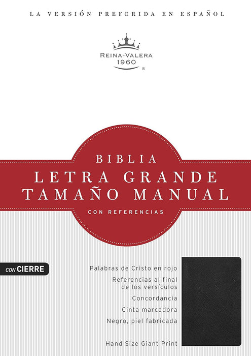 RVR 1960 BIBLIA LETRA GRANDE TAMANO MANUAL, NEGRO