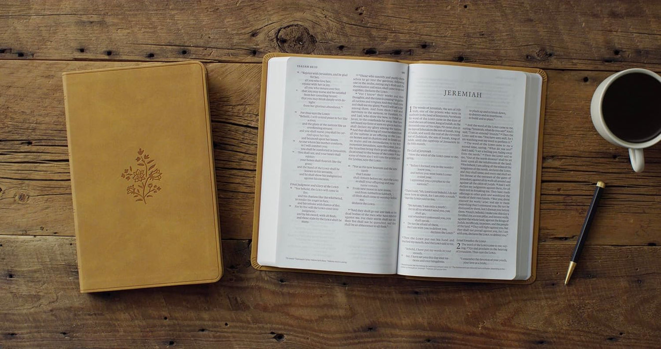 ESV Large Print Value Thinline Bible (TruTone, Nubuck Caramel, Wildflower Design)