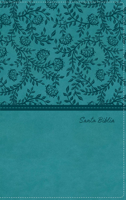 Biblia Reina-Valera 1960, Tierra Santa, Ultrafina, Letra grande, Leathersoft, Con cierre-teal - Morning Star Christian Bookstores