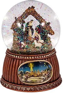 5.5" MUSICAL & ROTATING NATIVITY DOME - O HOLY NIGHT - Morning Star Christian Bookstores