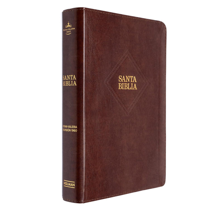 RVR 1960 Biblia letra gigante, café piel fabricada con índice (Edición 2023)