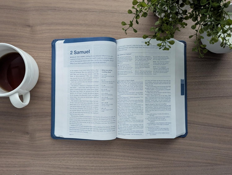 NLT HelpFinder Bible, Filament Enabled, LeatherLike, Harbor Blue, Red Letter