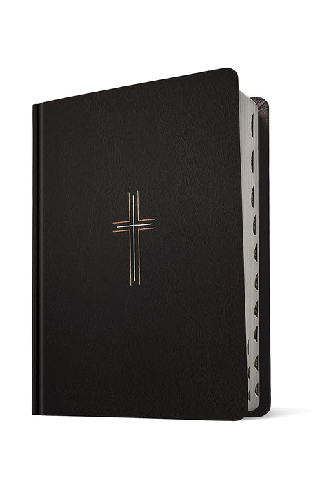 NLT Filament Wide Margin Bible Black Cross LeatherLike IDX