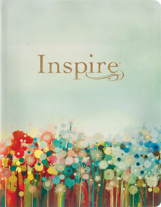 Inspire Bible Large Print NLT Floral with Gold