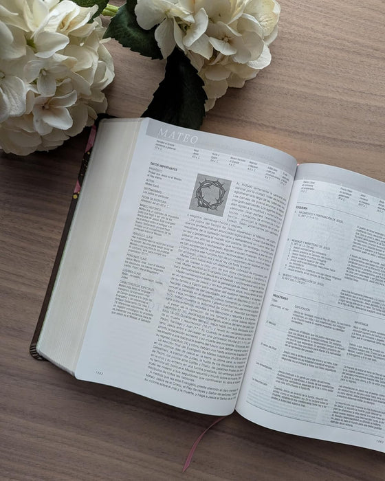 NTV Biblia de estudio del diario vivir (SentiPiel, Café/Rosa, Índice, Letra Roja)