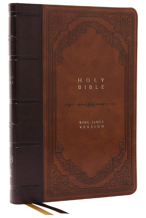 KJV Bible, Giant Print Thinline Bible, Vintage Series, Red Letter, Comfort Print: King James Version-Brown IDX - Morning Star Christian Bookstores
