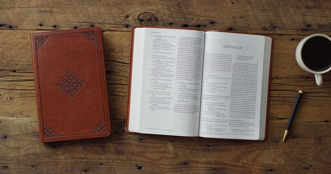 ESV Large Print Value Thinline Bible (TruTone, Tan, Ornament Design)