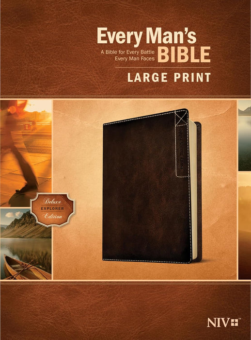 NIV Every Man's Bible Lg Print LthrLike Rustic Brown - Stephen Arterburn, Dean Merrill
