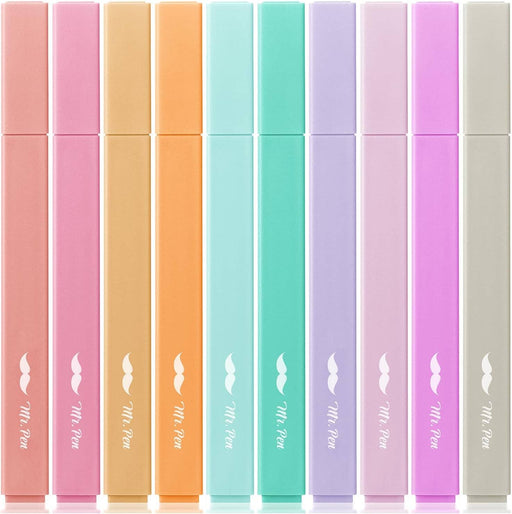 Mr. Pen Aesthetic Highlighters, 10 Pack, Chisel Tip - Morning Star Christian Bookstores