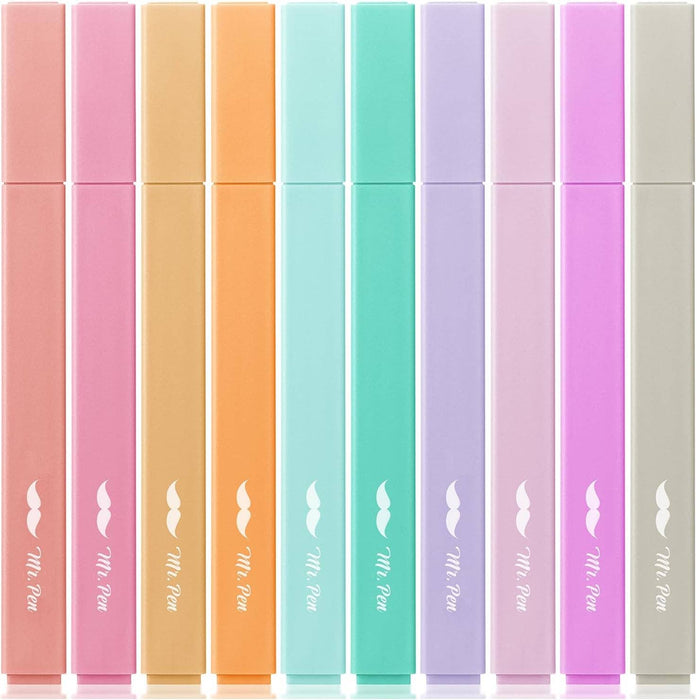 Mr. Pen Aesthetic Highlighters, 10 Pack, Chisel Tip - Morning Star Christian Bookstores