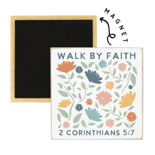 Walk By Faith Flowers - Square Magnets MGS1434 - Morning Star Christian Bookstores