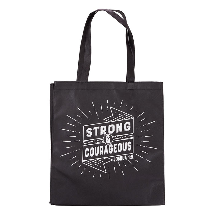 Tote Bag Black Strong & Courageous -  Josh 1:9