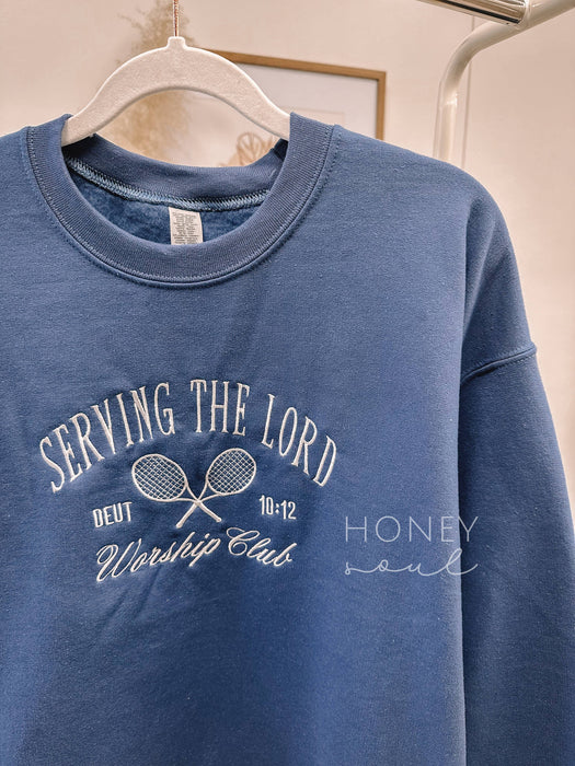 Embroidered Serving The Lord Sweatshirt