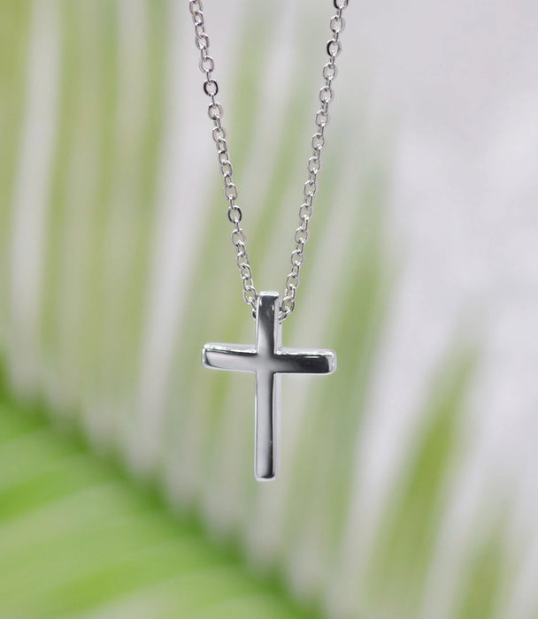 Small Silver Cross Necklace