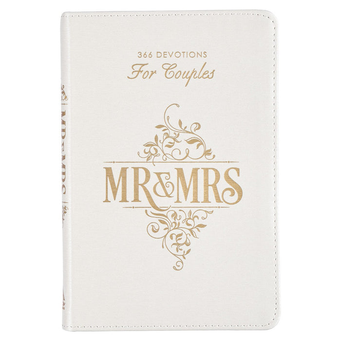 White Faux Leather Gift Devotional -  Mr. & Mrs.