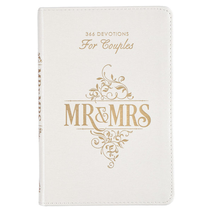 White Faux Leather Gift Devotional -  Mr. & Mrs. - Morning Star Christian Bookstores