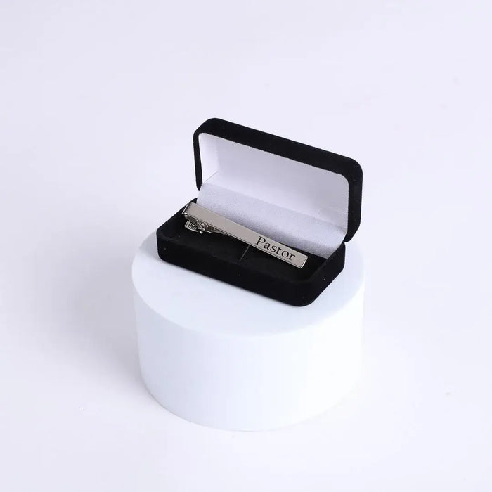 Silver Tie Bar - "Pastor" - Morning Star Christian Bookstores