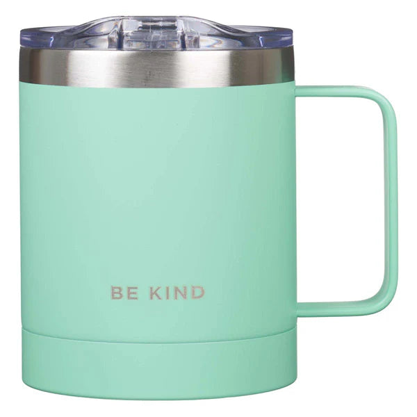 11oz Mug StnSteel Camp Teal Be Kind