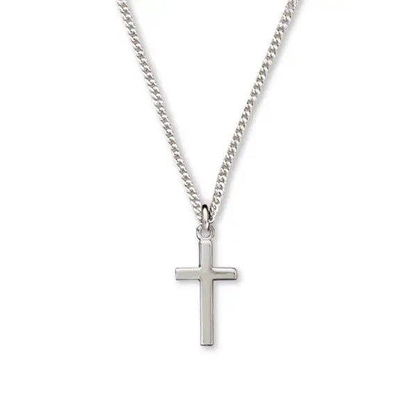 Sterling Silver Cross Necklace, 9/16″