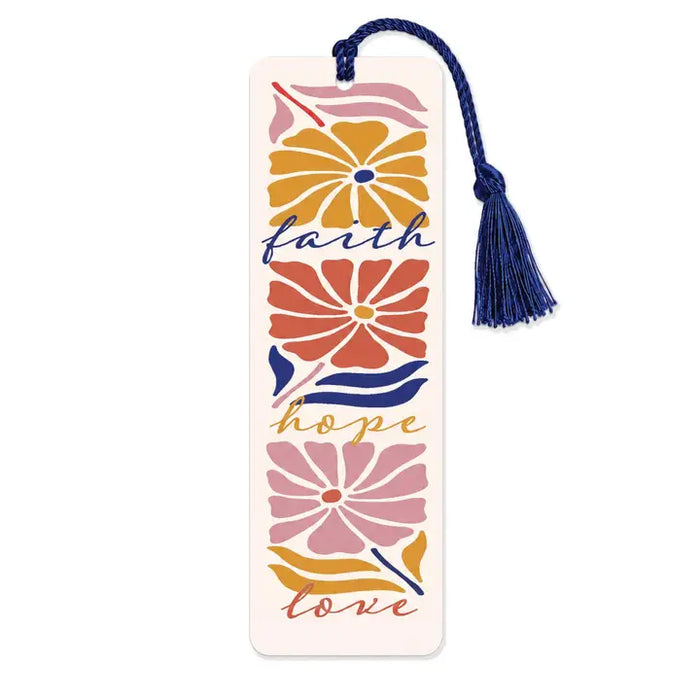 Tassel Bookmark Floral Faith Hope Love