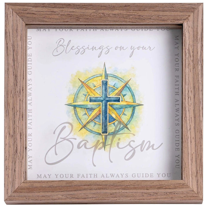 Framed Art - Blue Cross Blessing Baptism