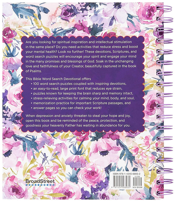 Bible Word Search Devotional: 100 Days of Worship from the Book of Psalm- Spiral Bounds