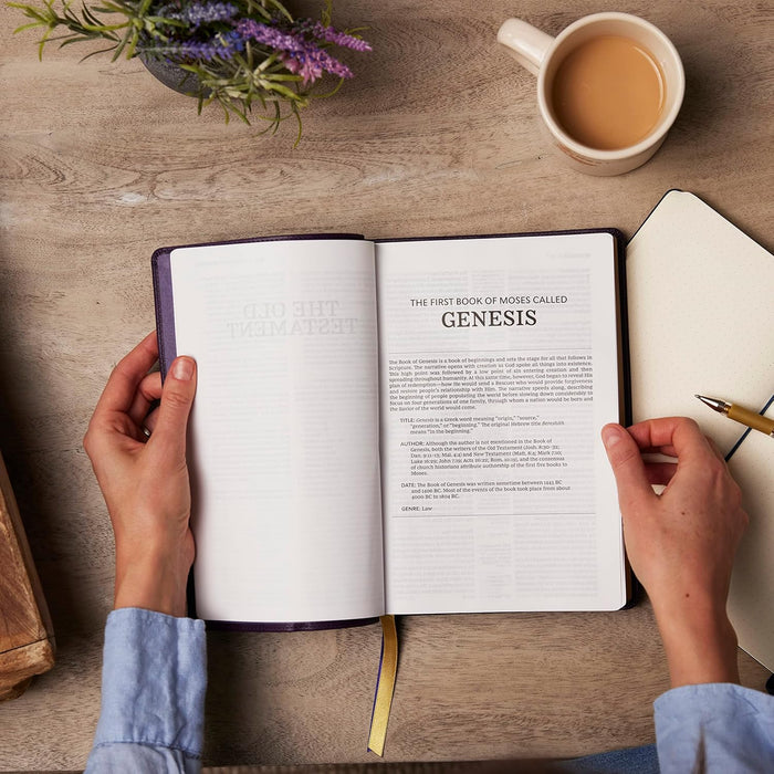 KJV Holy Bible, Center-Column Reference Bible, Leather soft, Purple,