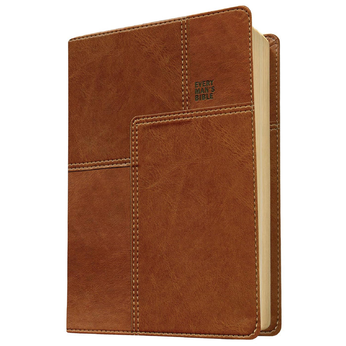 NLT Every Man's Bible Messenger LeatherLike Brown