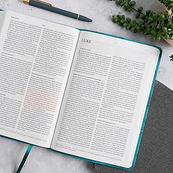 NASB Large Print Thinline Bible, Value Edition, Teal LeatherTouch